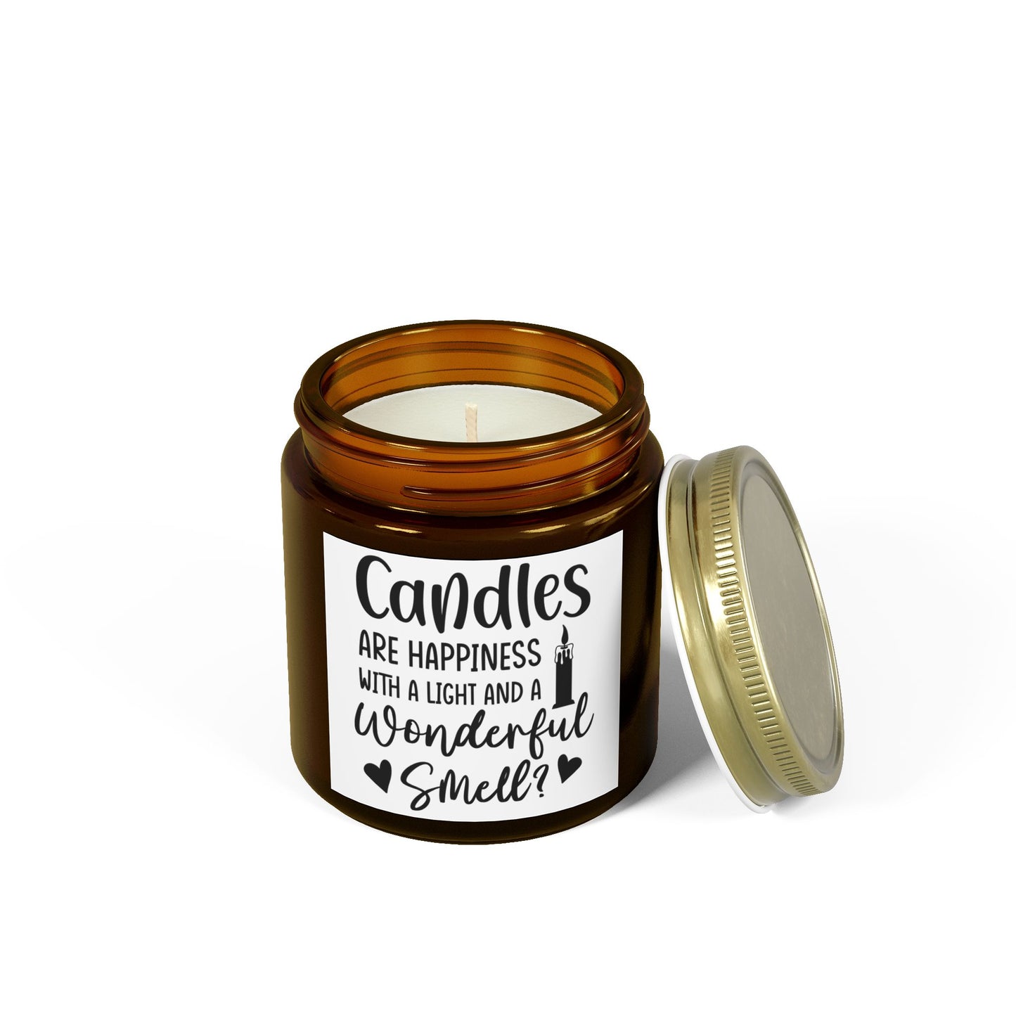 Scented Candles - "Candles Are Happiness" Coconut Apricot Wax (4oz, 9oz) - Ideal for Relaxation and Gifting