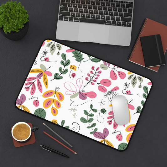 Floral Desk Mat - Colorful Botanical Design for Home or Office