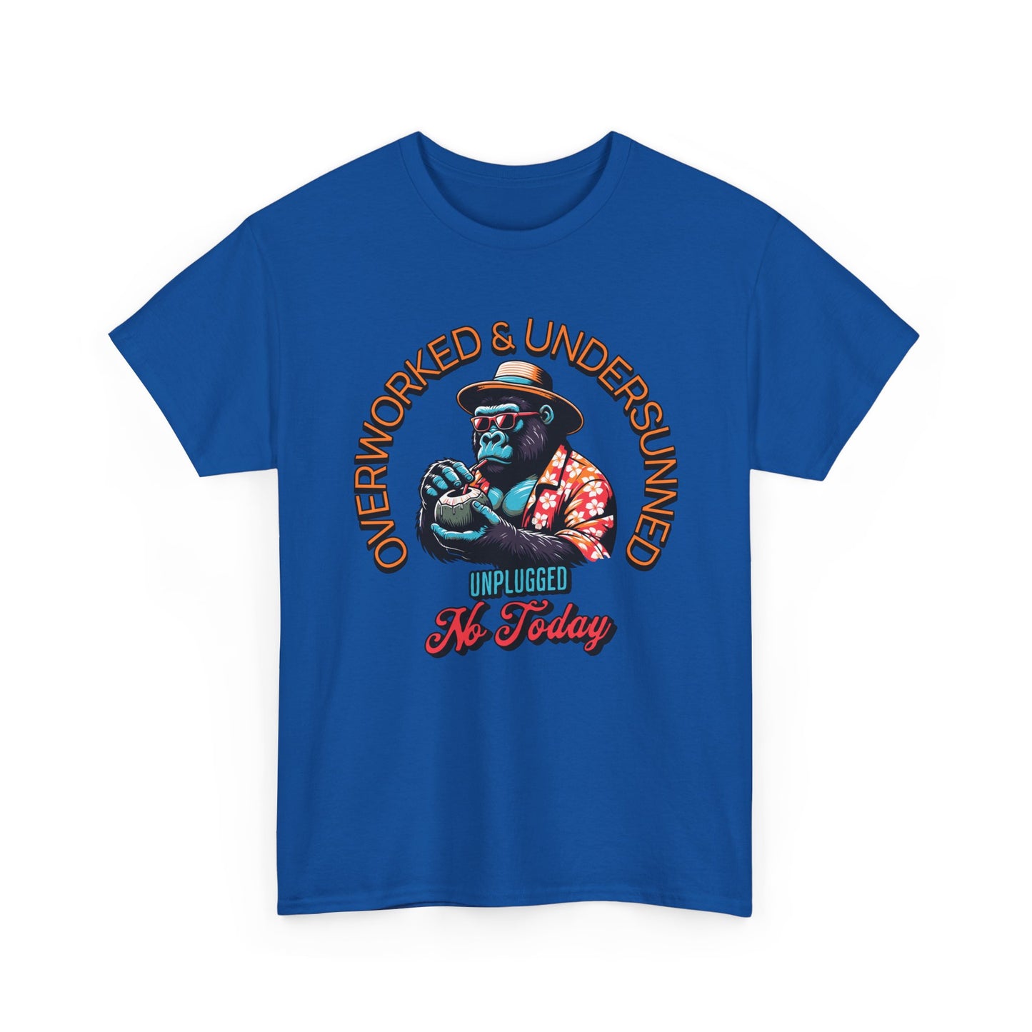 Overworked & Undersunned Tee – Funny Unisex T-Shirt for Summer Vibes, Chill Weekends & BBQ Days