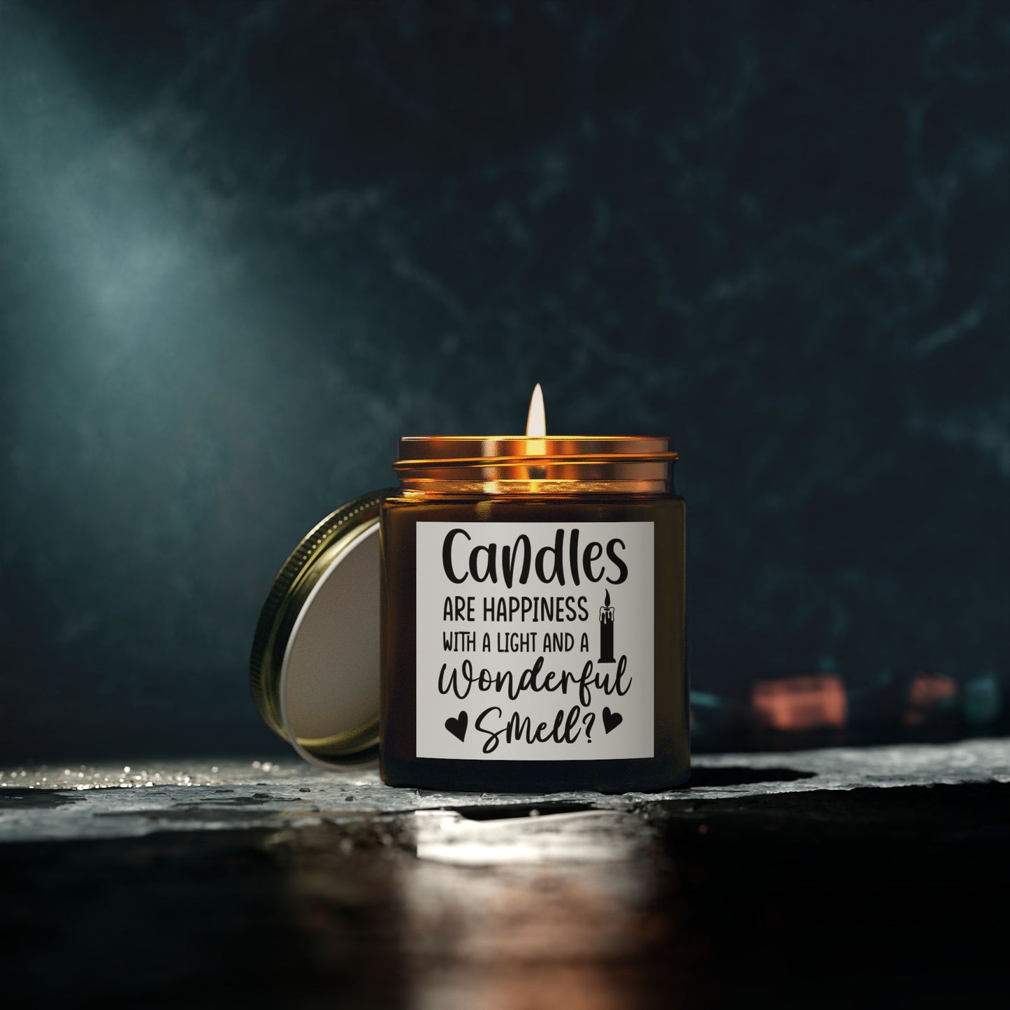 Scented Candles - "Candles Are Happiness" Coconut Apricot Wax (4oz, 9oz) - Ideal for Relaxation and Gifting