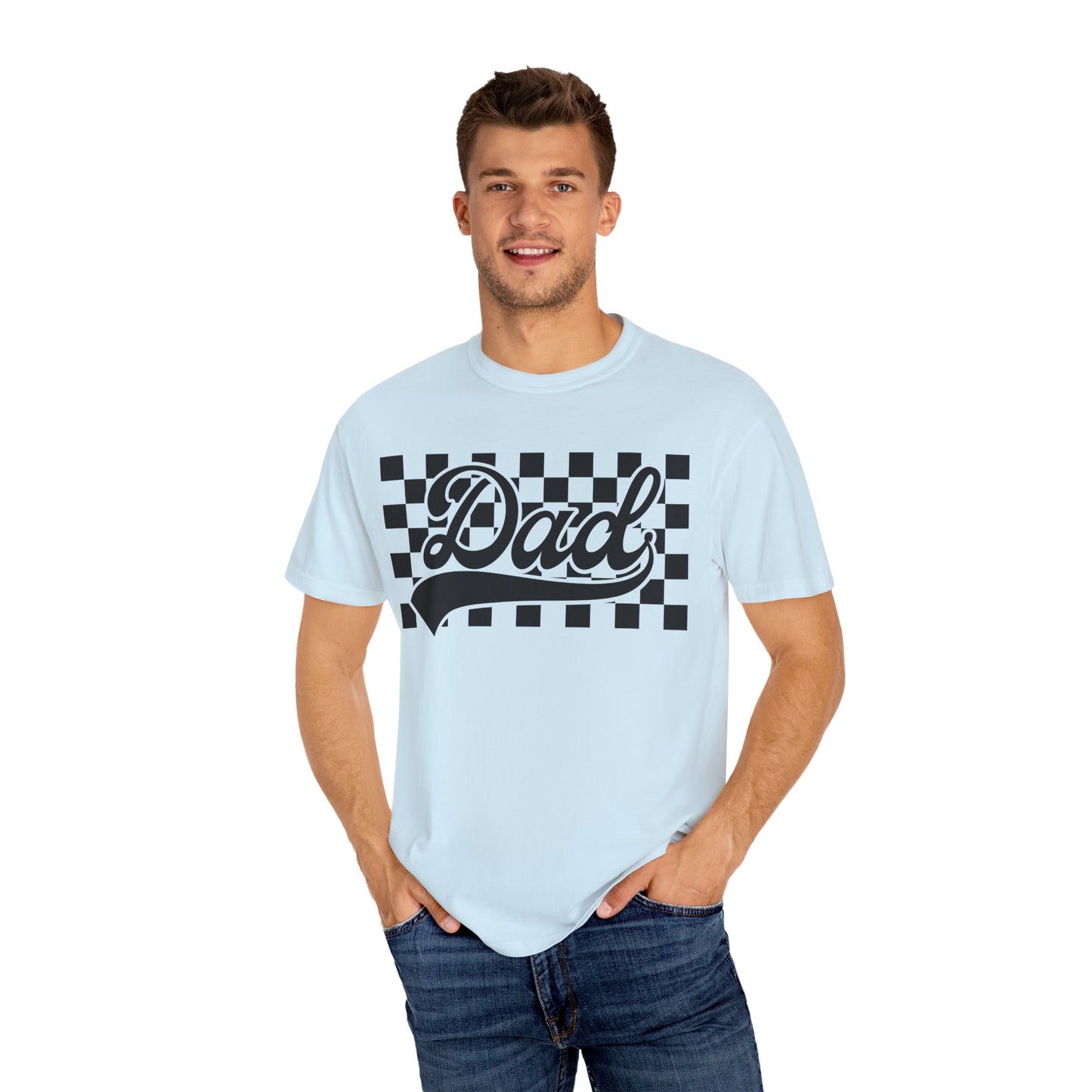 Checkered Dad T-Shirt | Garment-Dyed Tee for Father's Day