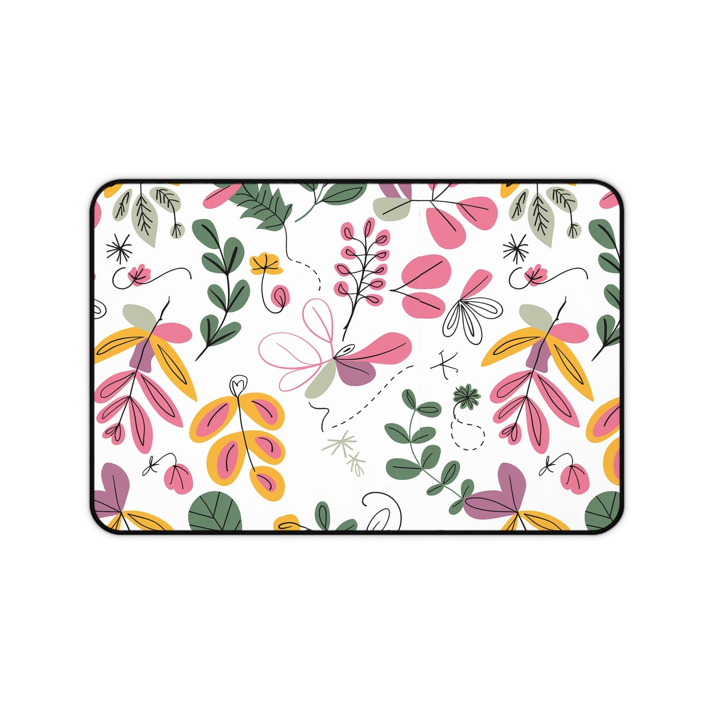 Floral Desk Mat - Colorful Botanical Design for Home or Office