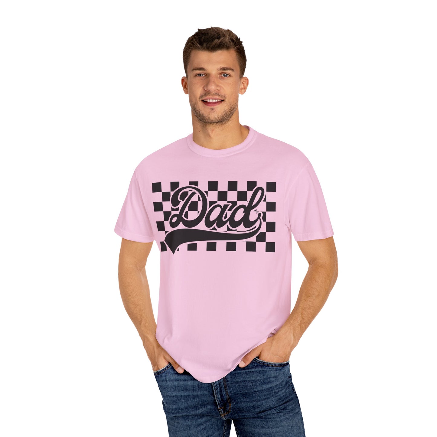 Checkered Dad T-Shirt | Garment-Dyed Tee for Father's Day