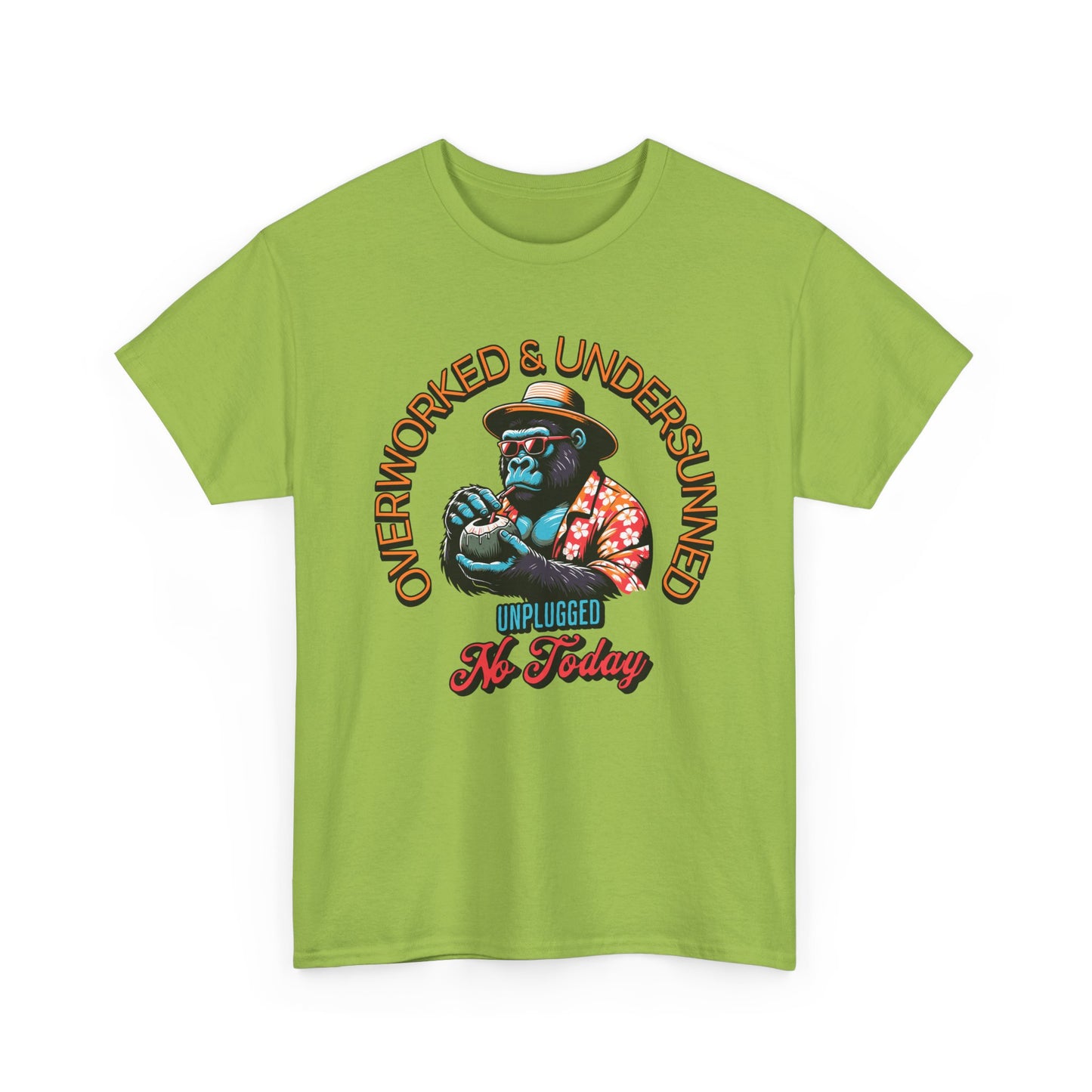 Overworked & Undersunned Tee – Funny Unisex T-Shirt for Summer Vibes, Chill Weekends & BBQ Days