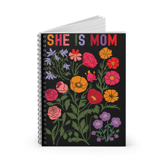 Floral Spiral Notebook - 'She is Mom' | Perfect Gift for Mother's Day & Everyday Inspiration