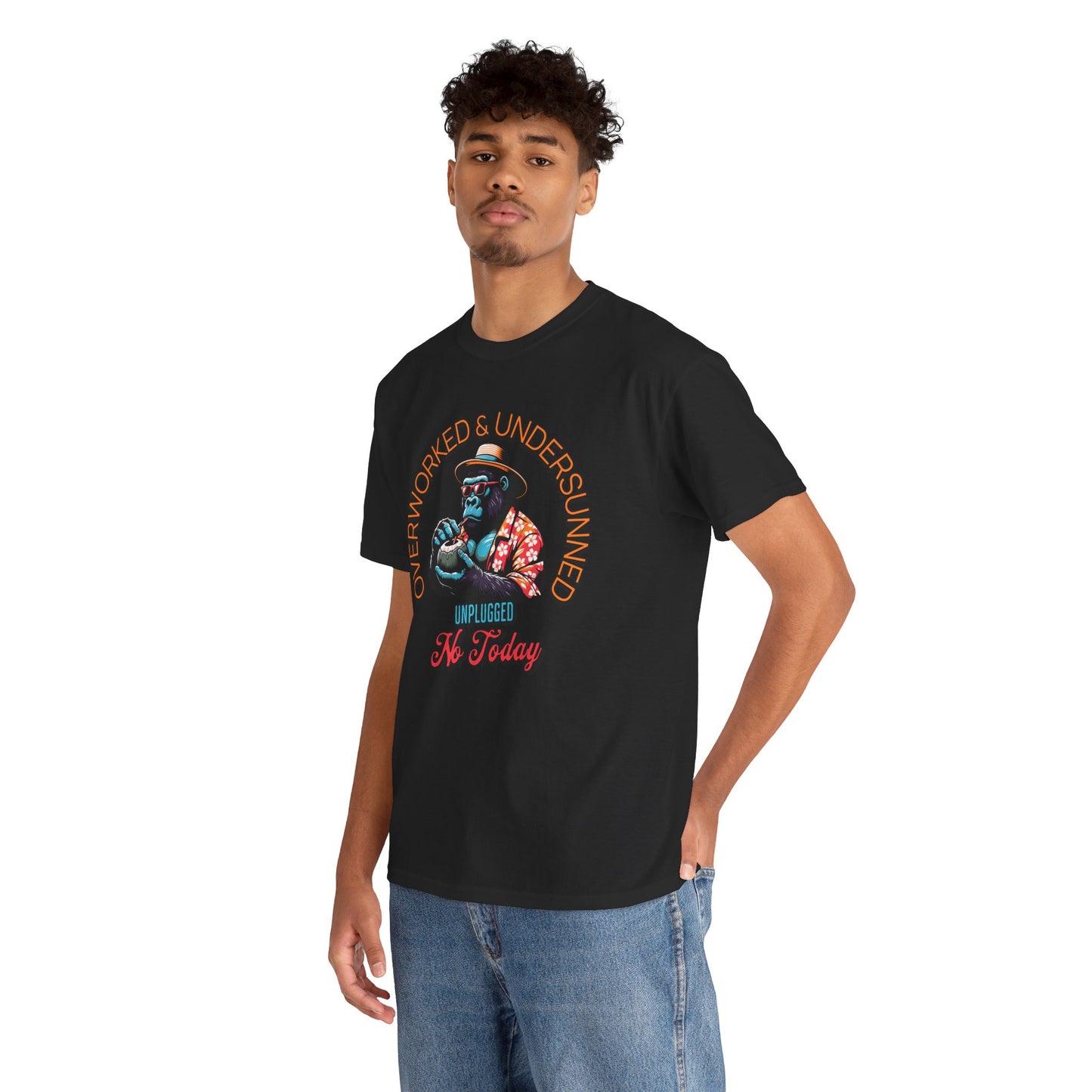 Overworked & Undersunned Tee – Funny Unisex T-Shirt for Summer Vibes, Chill Weekends & BBQ Days