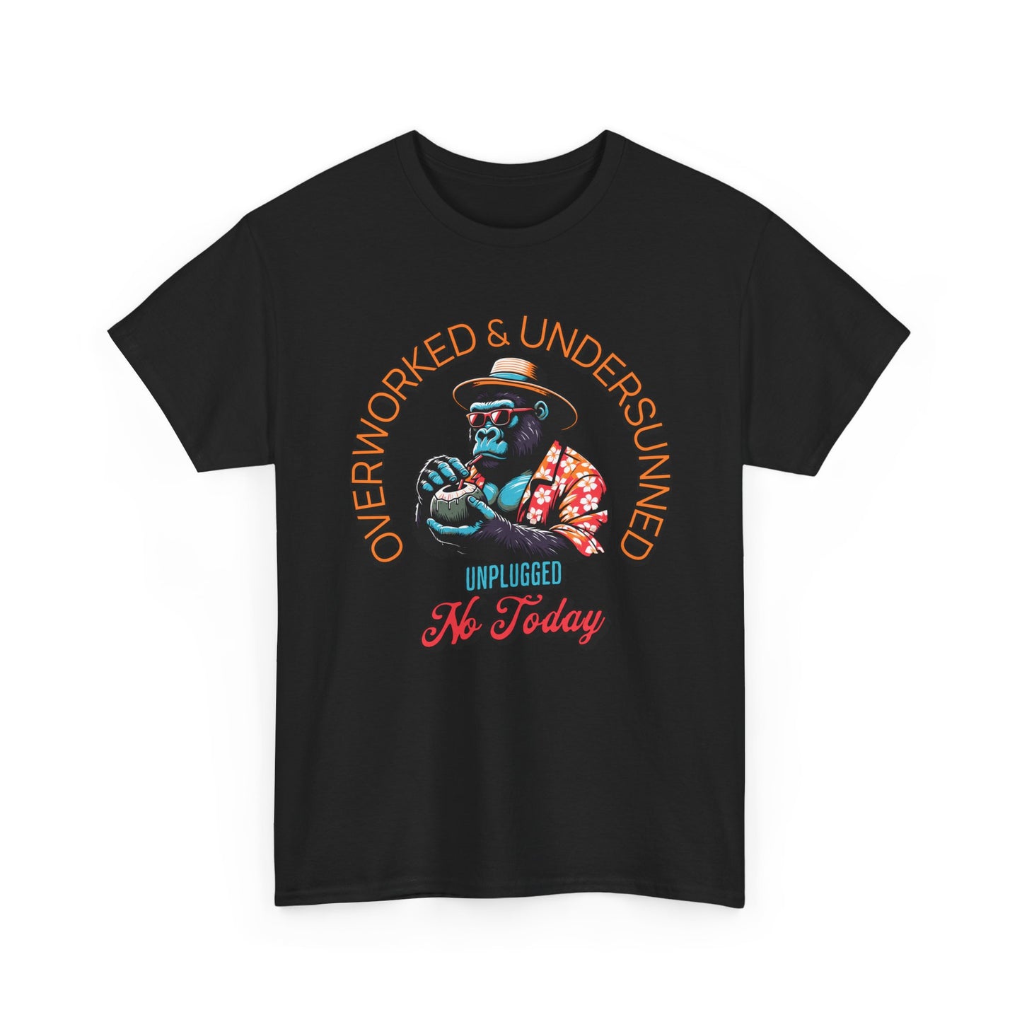 Overworked & Undersunned Tee – Funny Unisex T-Shirt for Summer Vibes, Chill Weekends & BBQ Days