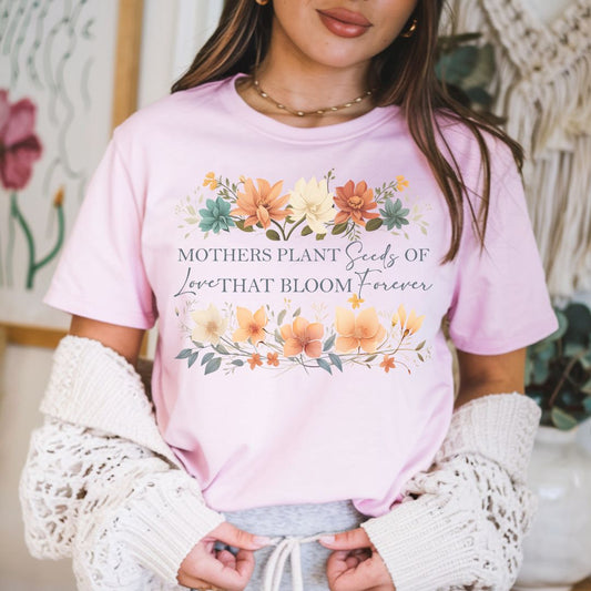 Mother's Day Floral Tee - Jersey Short Sleeve Shirt with Inspirational Quote