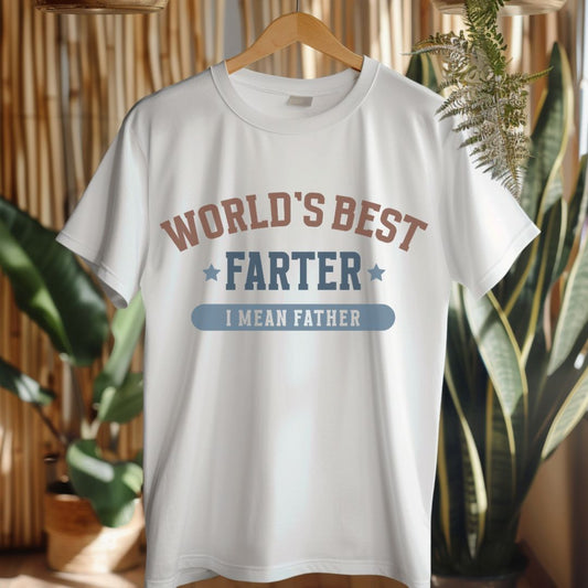 Humorous Father's Day T-Shirt - World's Best Farter I Mean Father