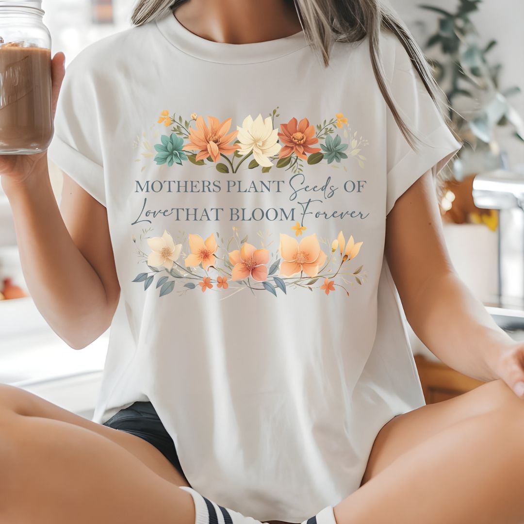 Mother's Day Floral Tee - Jersey Short Sleeve Shirt with Inspirational Quote