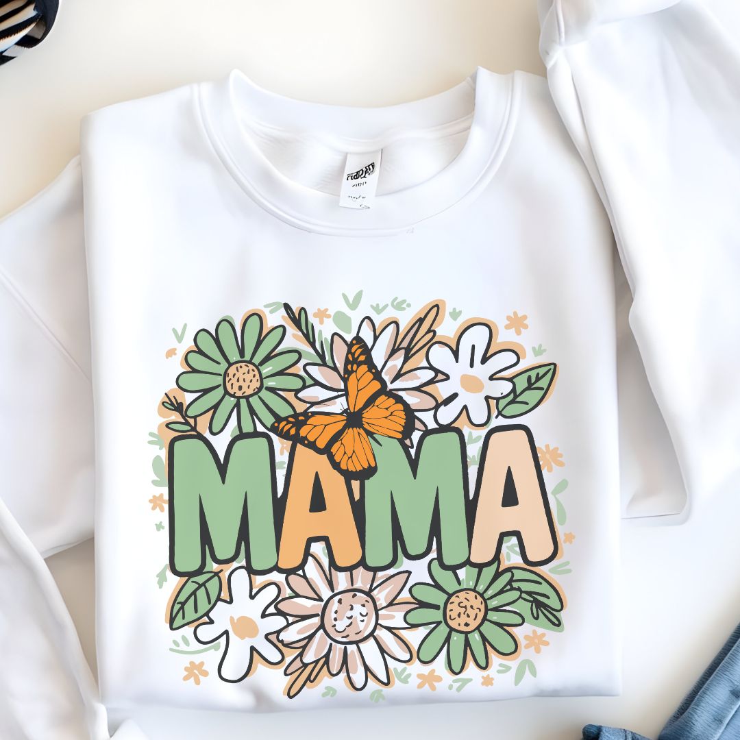 Floral Mama Crewneck Sweatshirt - Cozy Gift for Moms