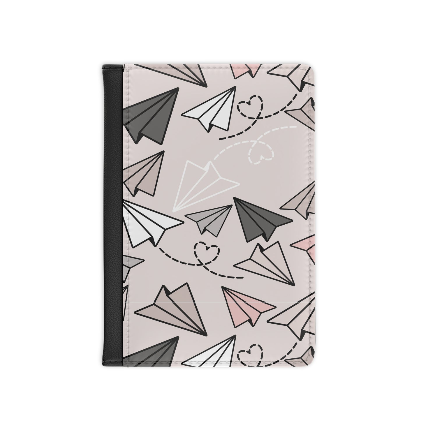 Travel-Inspired Passport Cover with Paper Airplanes Design