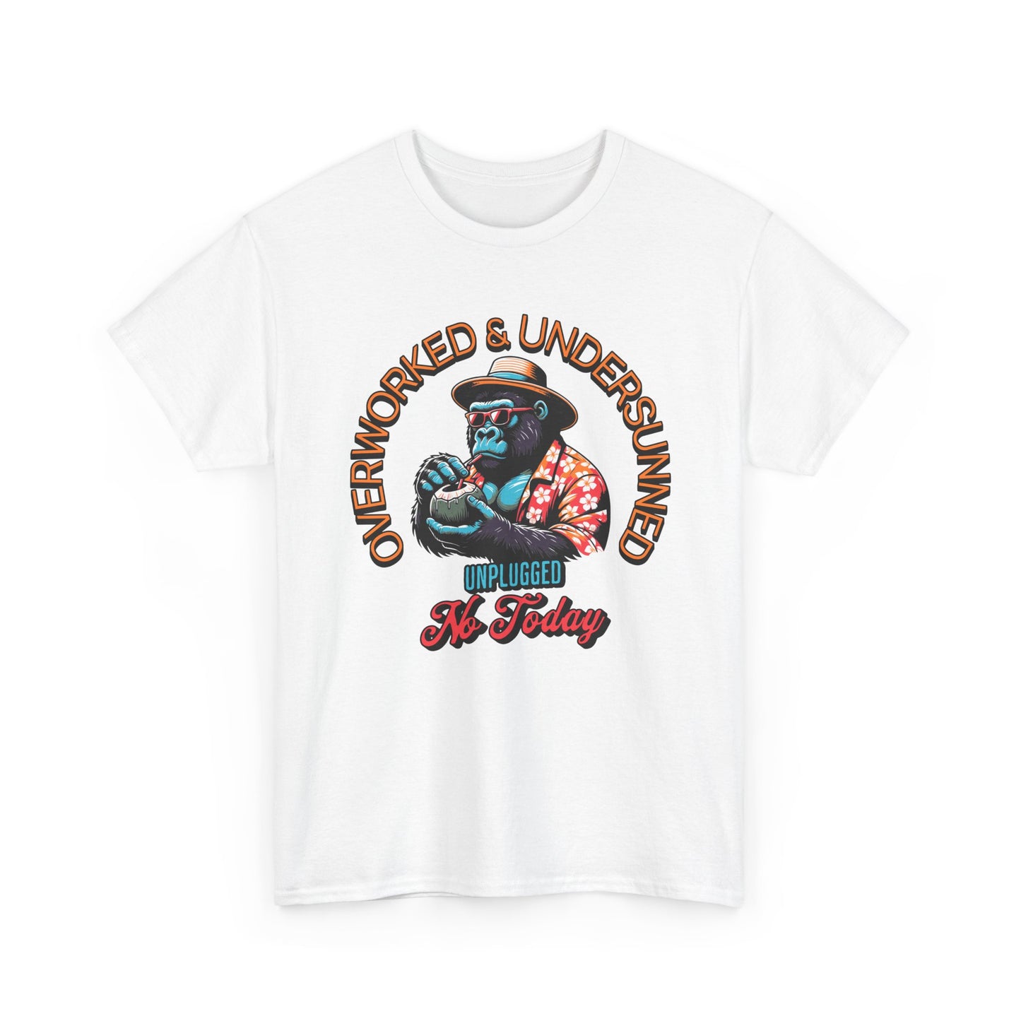 Overworked & Undersunned Tee – Funny Unisex T-Shirt for Summer Vibes, Chill Weekends & BBQ Days