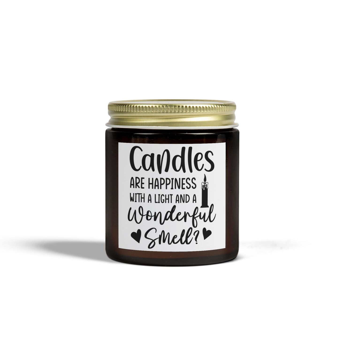 Scented Candles - "Candles Are Happiness" Coconut Apricot Wax (4oz, 9oz) - Ideal for Relaxation and Gifting