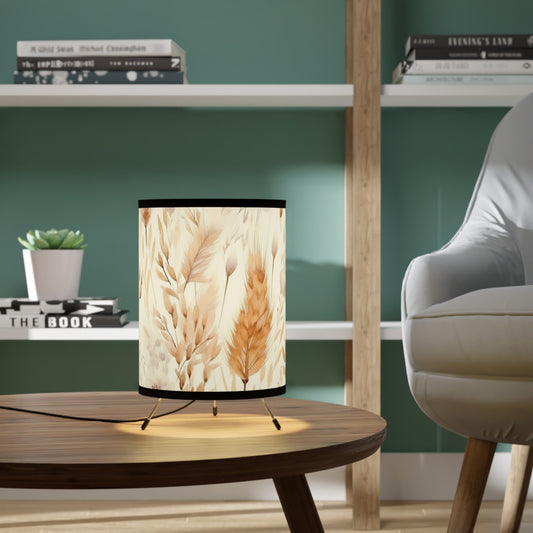 Boho Floral Tripod Lamp - High-Res Printed Shade for Cozy Home Decor
