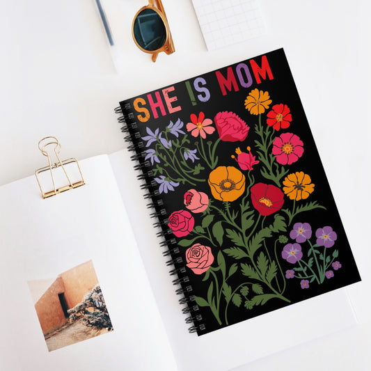Floral Spiral Notebook - 'She is Mom' | Perfect Gift for Mother's Day & Everyday Inspiration