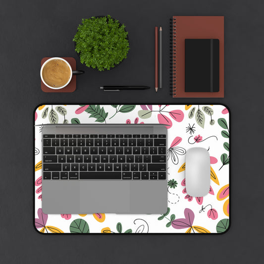 Floral Desk Mat - Colorful Botanical Design for Home or Office