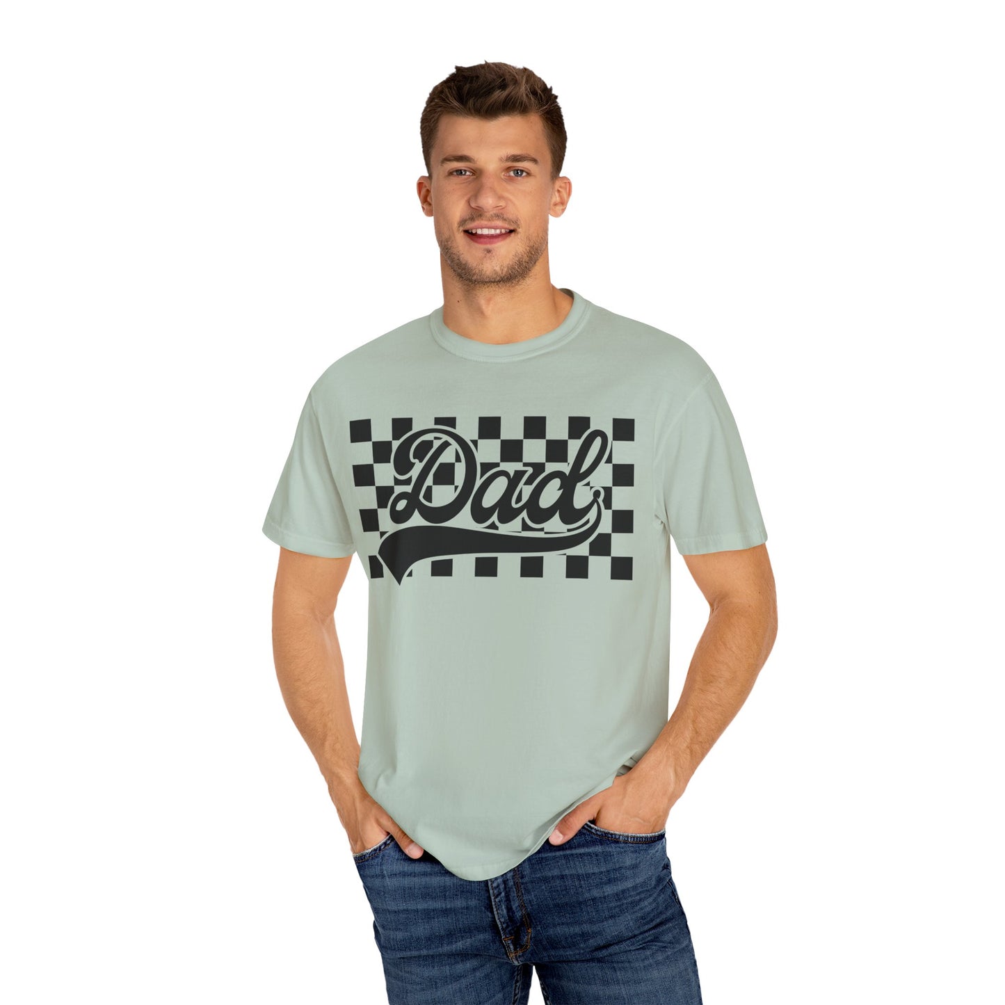 Checkered Dad T-Shirt | Garment-Dyed Tee for Father's Day