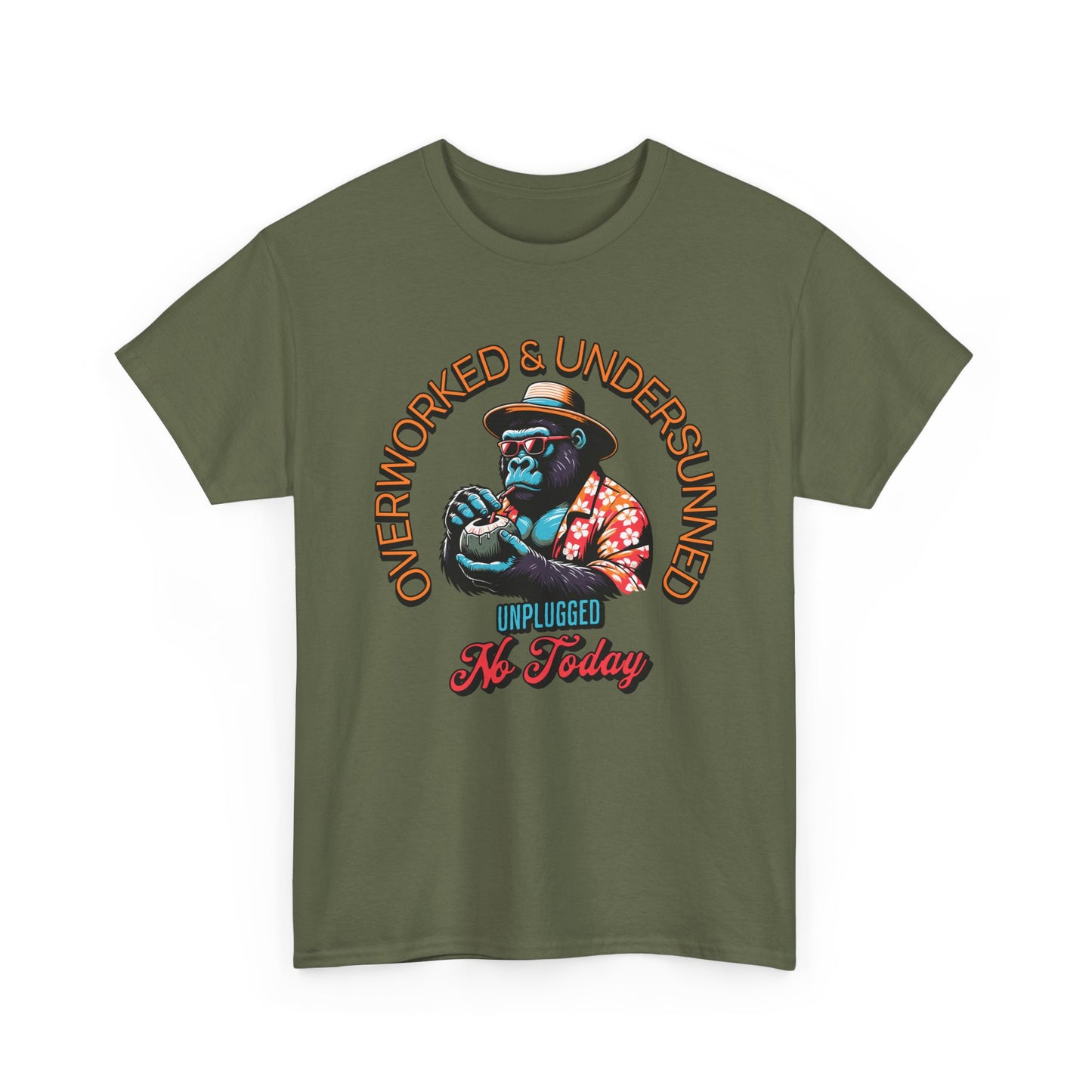 Overworked & Undersunned Tee – Funny Unisex T-Shirt for Summer Vibes, Chill Weekends & BBQ Days