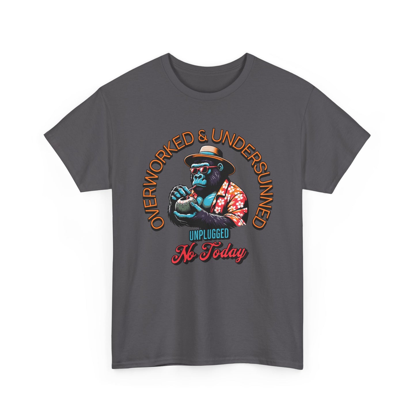 Overworked & Undersunned Tee – Funny Unisex T-Shirt for Summer Vibes, Chill Weekends & BBQ Days