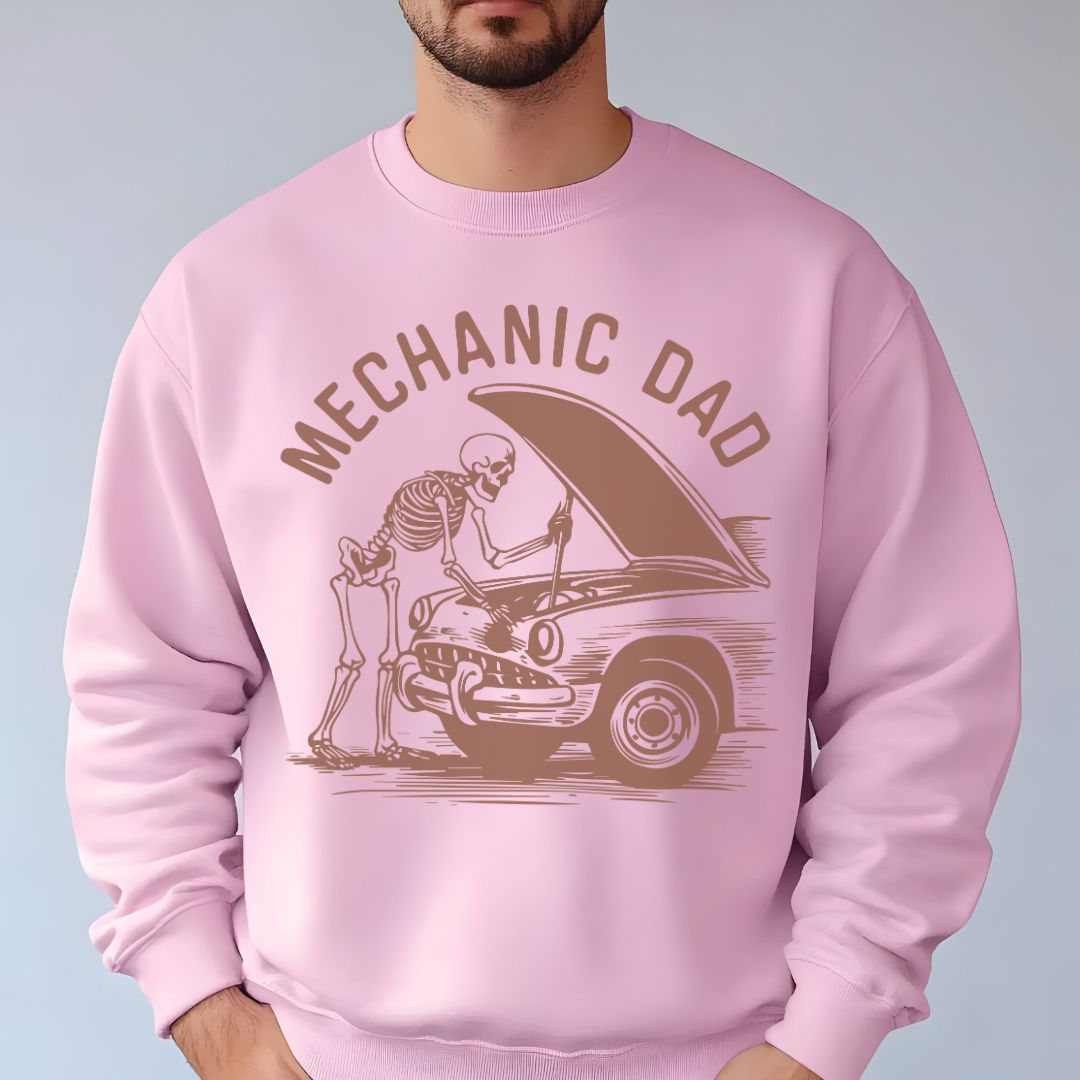Skeleton Mechanic Dad Sweatshirt | Heavy Blend Crewneck