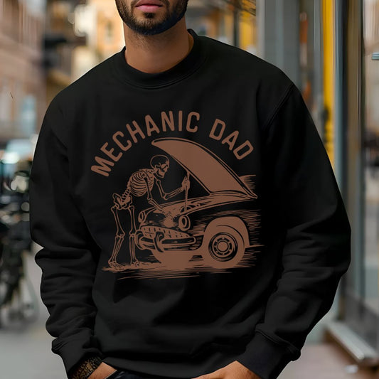 Skeleton Mechanic Dad Sweatshirt | Heavy Blend Crewneck