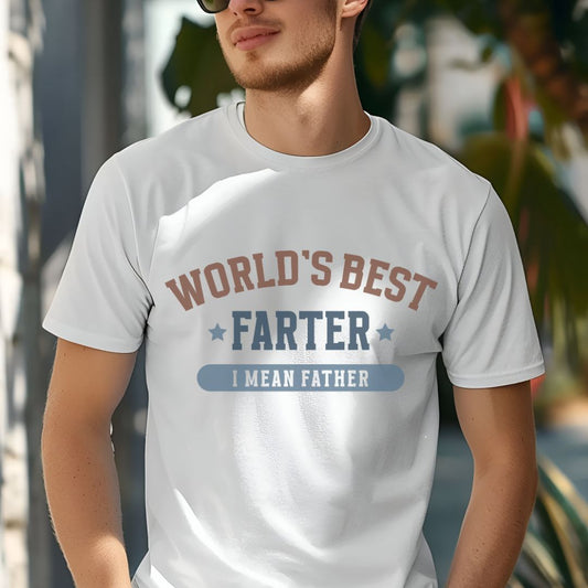 Humorous Father's Day T-Shirt - World's Best Farter I Mean Father