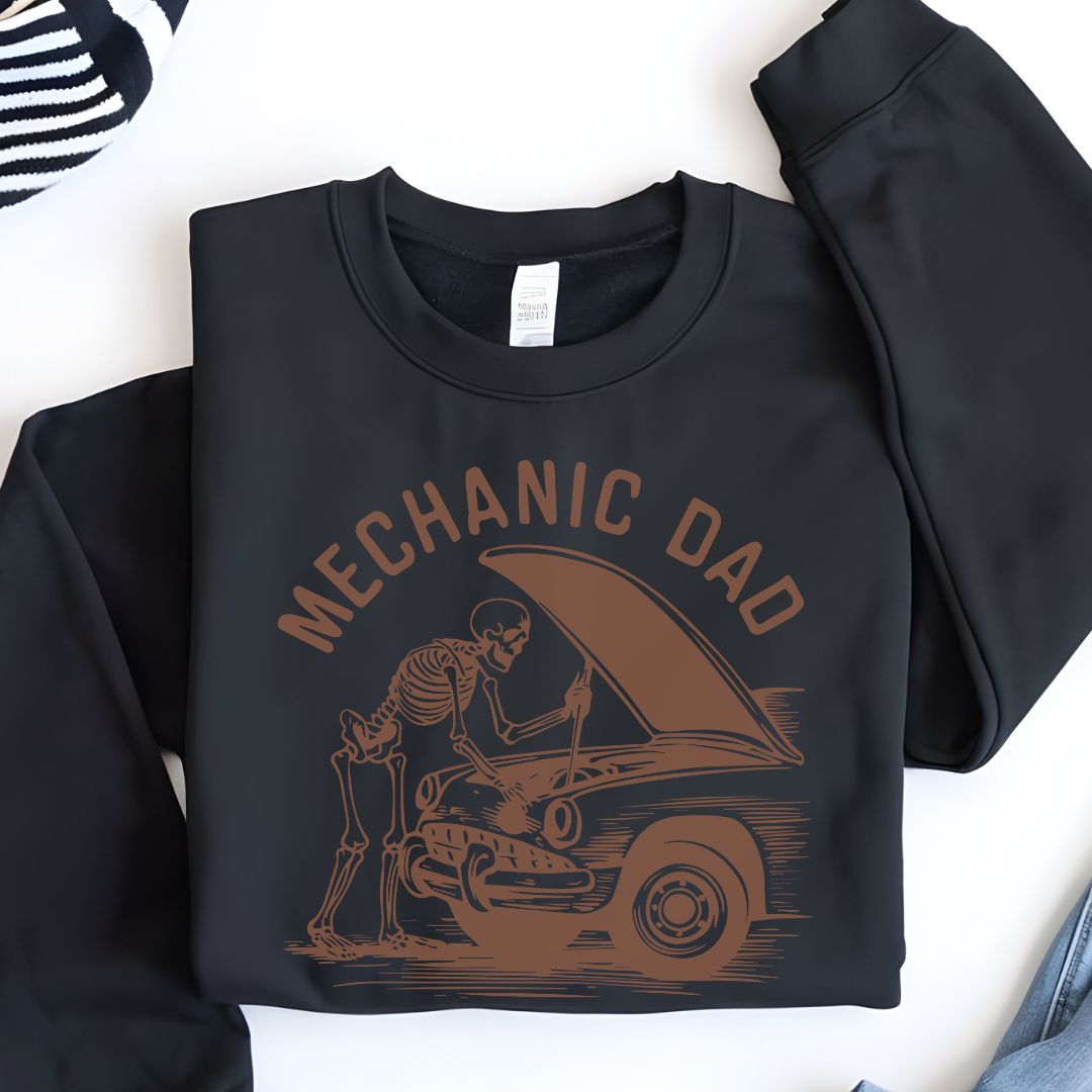 Skeleton Mechanic Dad Sweatshirt | Heavy Blend Crewneck